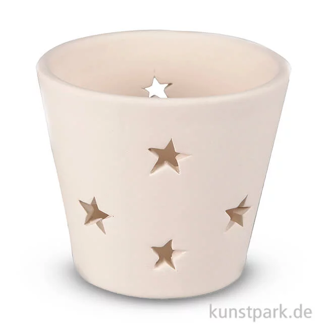 Artikelbild 1 des Artikels “Teelichthalter aus Terracotta mit Sternen, Höhe 6,5 cm “