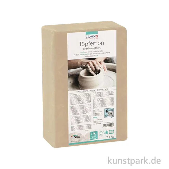 Artikelbild 1 des Artikels “Töpferton unschamottiert, 5 kg, Weiß “