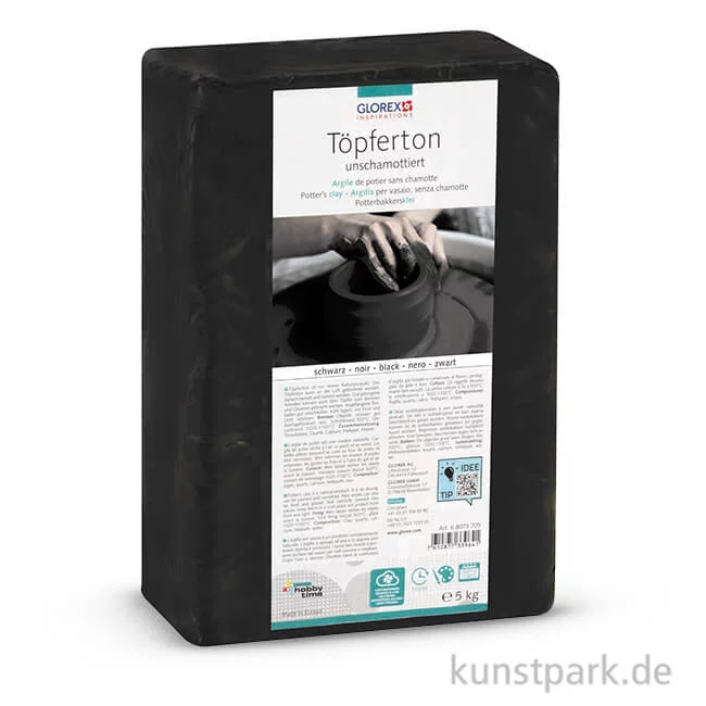 Artikelbild 1 des Artikels “Töpferton unschamottiert, 5kg, schwarz “