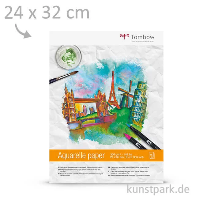 Artikelbild 1 des Artikels “Tombow Aquarellblock, 15 Blatt, 300g, 24x32 cm “