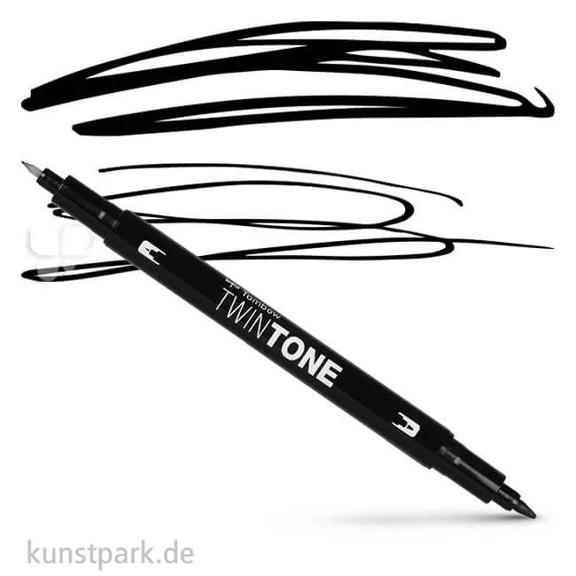 Artikelbild 1 des Artikels “Tombow Doppelfasermaler TwinTone Einzelstift | Black“
