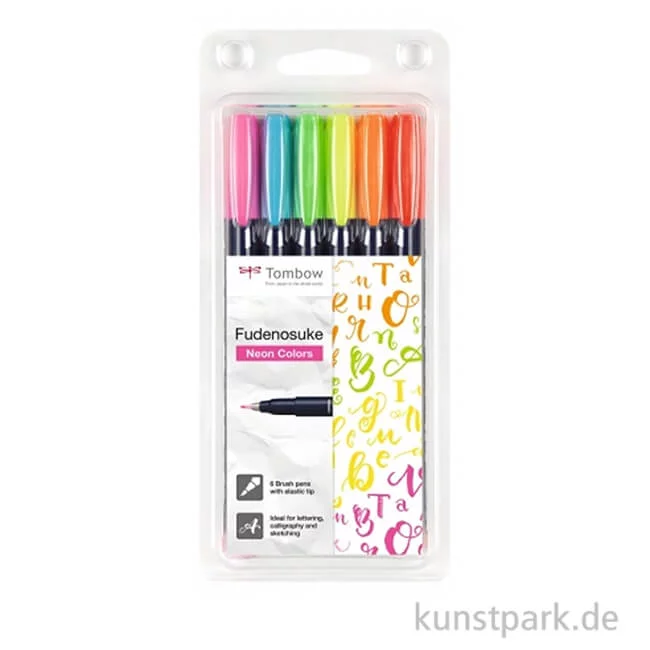 Artikelbild 1 des Artikels “Tombow Fudenosuke Brush Pen - 6er Set Neon Farben “