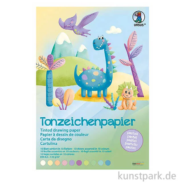 Artikelbild 1 des Artikels “Tonpapier DIN A3, 10 Pastellfarben, 10 Blatt, 130g “