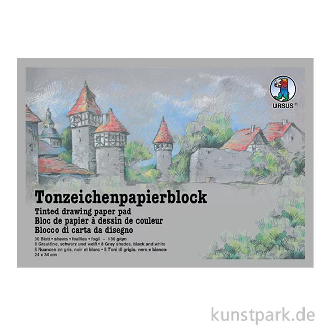 Artikelbild 1 des Artikels “Tonzeichenpapier Block Grautöne, 24 x 34 cm, 30 Blatt, 130g “