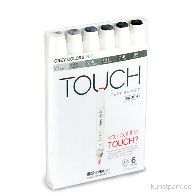 Artikelbild 1 des Artikels “TOUCH BRUSH Marker Set 6er - Grey Colors “