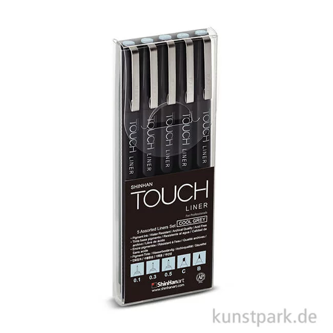 Artikelbild 1 des Artikels “TOUCH Liner Cool Grey Set mit 5 verschiedenen Strichbreiten “
