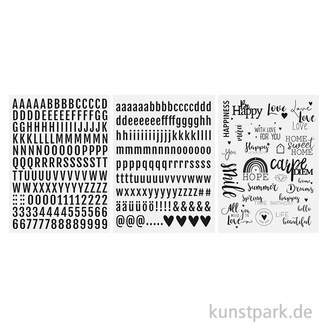 Artikelbild 1 des Artikels “Transfer Rub On 3D -  ABC, Words, verschiedene Designs, 3 Bogen “