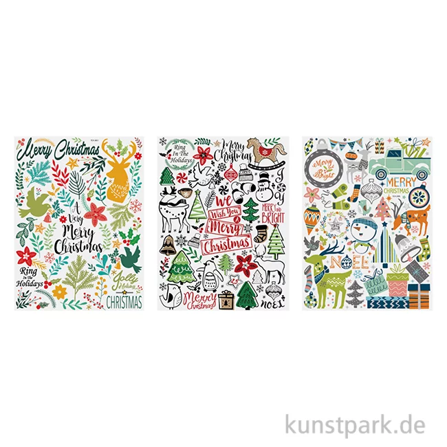Artikelbild 1 des Artikels “Transfer Rub On - Xmas, verschiedene Designs, 3 Bogen “