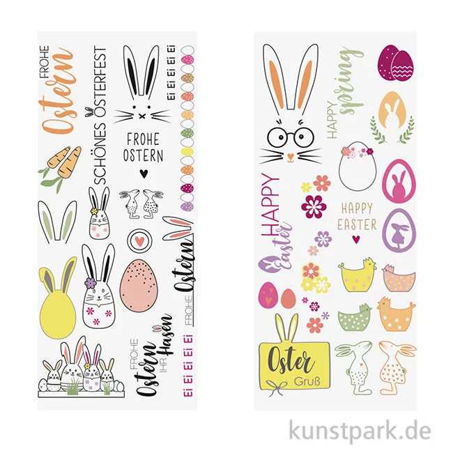 Artikelbild 1 des Artikels “Transferfolie Frohe Ostern, verschiedene Designs, 2 Bogen “