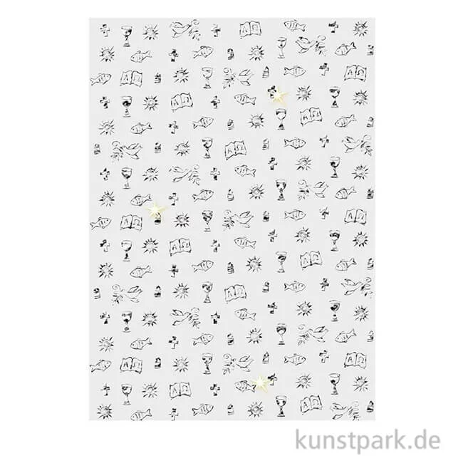 Artikelbild 1 des Artikels “Transparentpapier Silver Style, Christliche Symbole, A4, 5 Blatt, 115g “
