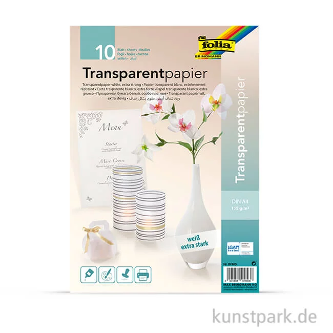 Artikelbild 1 des Artikels “Transparentpapier - weiß, 115g, DIN A4, 10 Blatt “