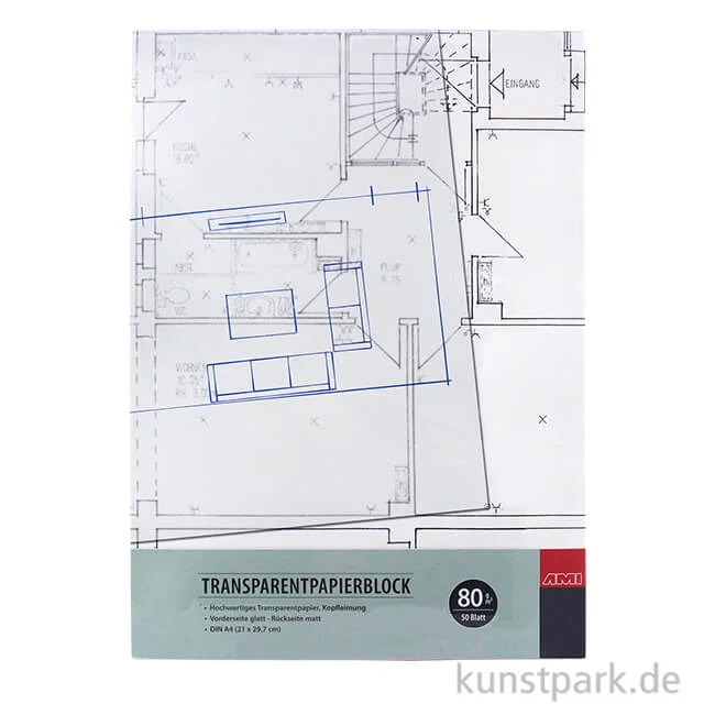 Artikelbild 1 des Artikels “Transparentpapierblock, 50 Blatt, 80 g DIN A2“