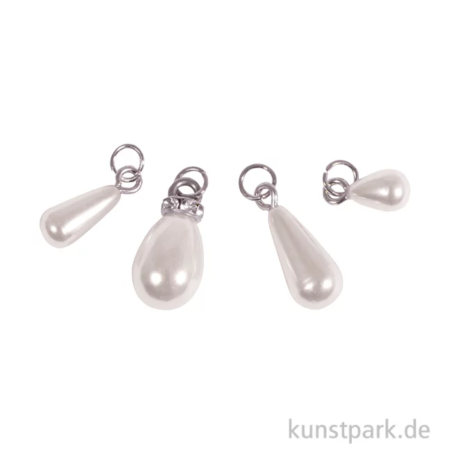 Artikelbild 1 des Artikels “Tropfen Charms, Silber, 6x8+6x12+8x16+10x14 mm, 4 Stück “