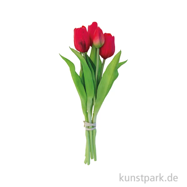 Artikelbild 1 des Artikels “Tulpenstrauß aus Kunststoff, 5er Set, 30 cm, Rot “