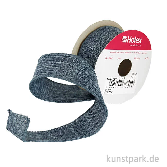 Artikelbild 1 des Artikels “Uniband Leinen mit Draht - 40 mm x 2 m Jeansblau“