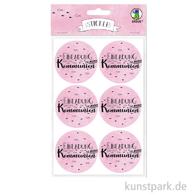 Artikelbild 1 des Artikels “Sticker - Einladung zu meiner Kommunion, Rosa, 24 Stück “