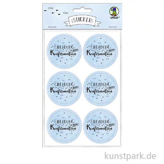 Artikelbild 1 des Artikels “Sticker - Einladung zu meiner Konfirmation, Hellblau, 24 Stück “