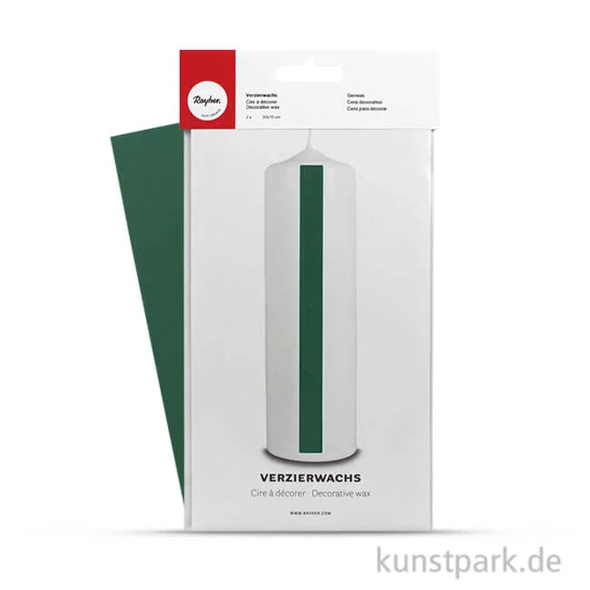 Artikelbild 1 des Artikels “Verzierwachs 20x10 cm, 2 Stück Wachsfolie | Dunkelgrün“