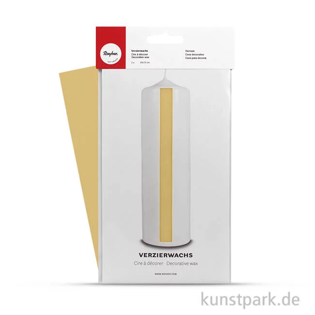 Artikelbild 1 des Artikels “Verzierwachs 20x10 cm, 2 Stück Wachsfolie | Gold“