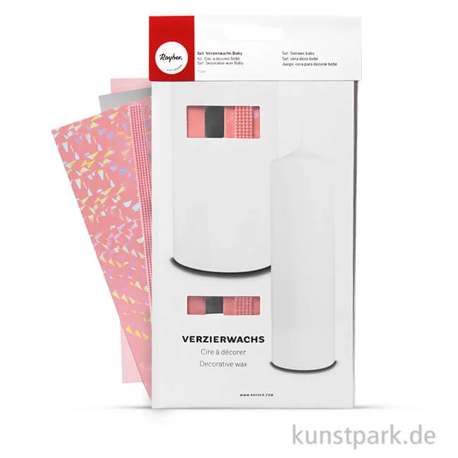Artikelbild 1 des Artikels “Verzierwachs-Set Baby Rosa-Weiß, 4 Stück farblich sortiert “