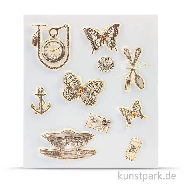 Artikelbild 1 des Artikels “Vintage 3D-Sticker - Butterfly, selbstklebend, 10 Stück sortiert “