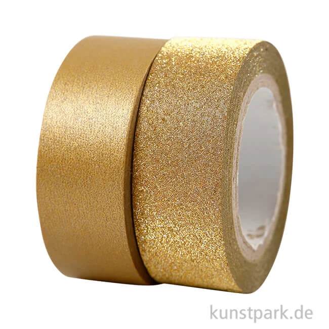 Artikelbild 1 des Artikels “Vivi Gade Motiv-Klebeband Washitape 15 mm - Set mit 2x5 m Gold “