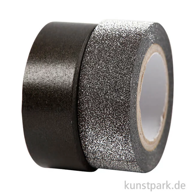 Artikelbild 1 des Artikels “Vivi Gade Motiv-Klebeband Washitape 15 mm - Set mit 2x5 m Schwarz “