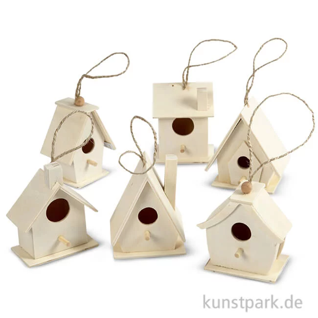 Artikelbild 1 des Artikels “Vogelhaus aus Holz, 7 cm, 6 Stück sortiert “