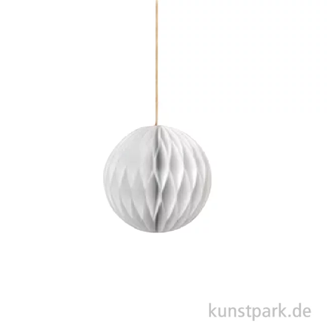 Artikelbild 1 des Artikels “Wabenpapier Kugel mit Hänger, Weiß, 8 cm, 4 Stück “
