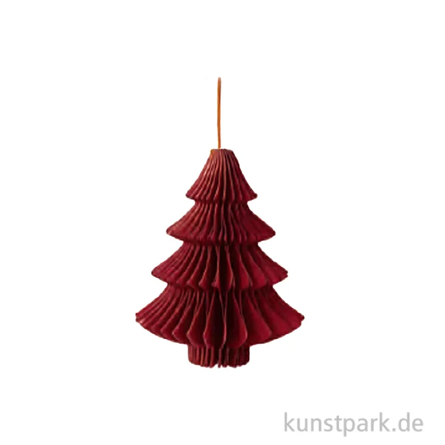 Artikelbild 1 des Artikels “Wabenpapier Tannenbaum mit Hänger, Bordeaux, 10 cm, 4 Stück “