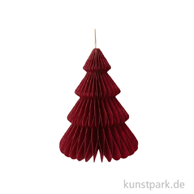 Artikelbild 1 des Artikels “Wabenpapier Tannenbaum mit Hänger, Bordeaux, 20 cm, 1 Stück “