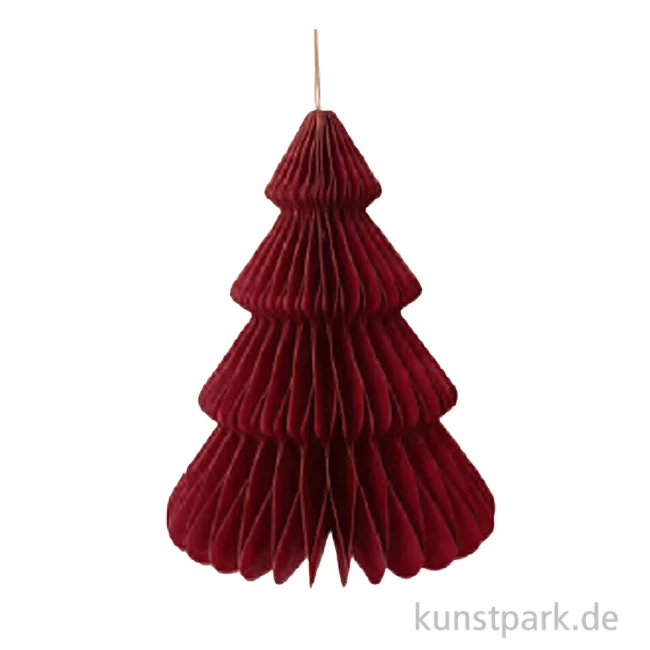 Artikelbild 1 des Artikels “Wabenpapier Tannenbaum mit Hänger, Bordeaux, 32 cm, 1 Stück “