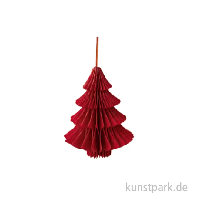 Artikelbild 1 des Artikels “Wabenpapier Tannenbaum mit Hänger, Rot, 10 cm, 4 Stück “