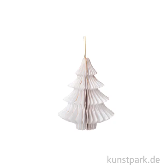 Artikelbild 1 des Artikels “Wabenpapier Tannenbaum mit Hänger, Weiß, 10 cm, 4 Stück “