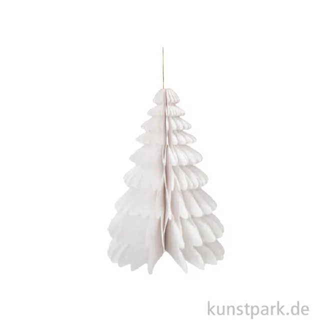 Artikelbild 1 des Artikels “Wabenpapier Tannenbaum mit Hänger, Weiß, 20 cm, 1 Stück “