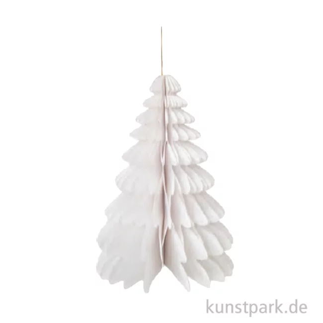 Artikelbild 1 des Artikels “Wabenpapier Tannenbaum mit Hänger, Weiß, 32 cm, 1 Stück “