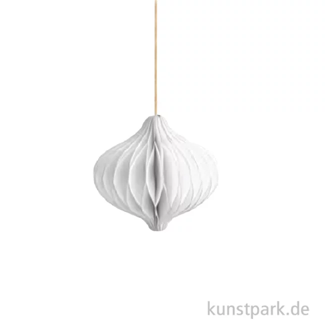 Artikelbild 1 des Artikels “Wabenpapier Tropfen mit Hänger, Weiß, 8 cm, 4 Stück “