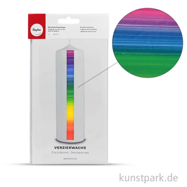 Artikelbild 1 des Artikels “Wachsfolie - Regenbogen Querstreifen, 20x10 cm, 1 Stück “