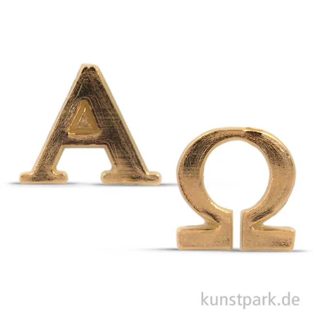 Artikelbild 1 des Artikels “Wachsmotiv - Alpha und Omega, 2,5 cm, 2 Stück Gold“