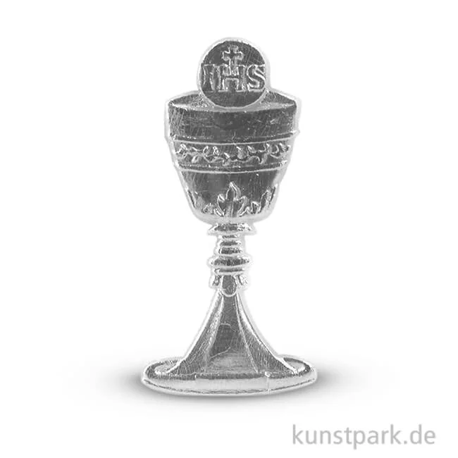 Artikelbild 1 des Artikels “Wachsmotiv - Kelch und Hostie, 4,5 cm, 1 Stück Silber“
