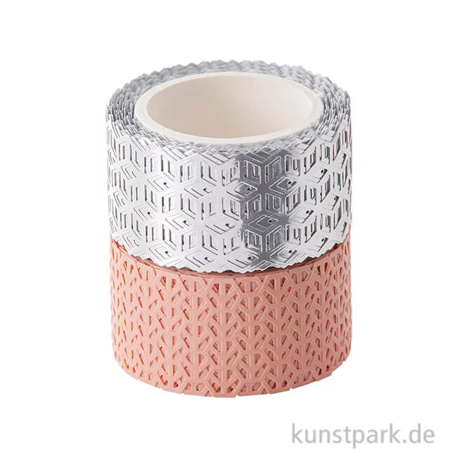 Artikelbild 1 des Artikels “Washi-Dekor-Tape, Rose + Silber, 25 mm, 2 Rollen, je 5 m “