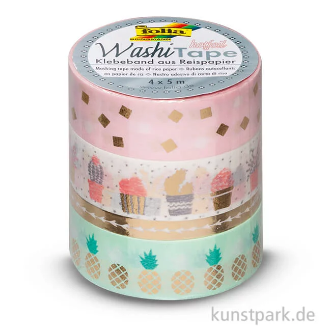 Artikelbild 1 des Artikels “Washi-Tape Hotfoil - GOLD, 4er Set, je 5 m “