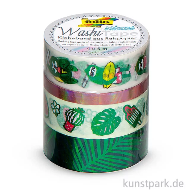 Artikelbild 1 des Artikels “Washi-Tape Hotfoil - IRISIEREND GRÜN, 4er Set, je 5 m “