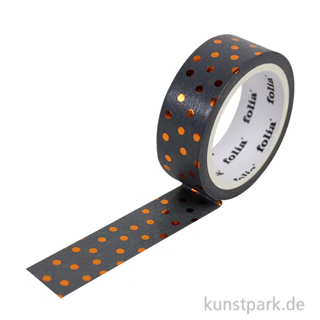 Artikelbild 1 des Artikels “Washi-Tape Hotfoil Kupfer Dots, 15 mm, 5 m Rolle “