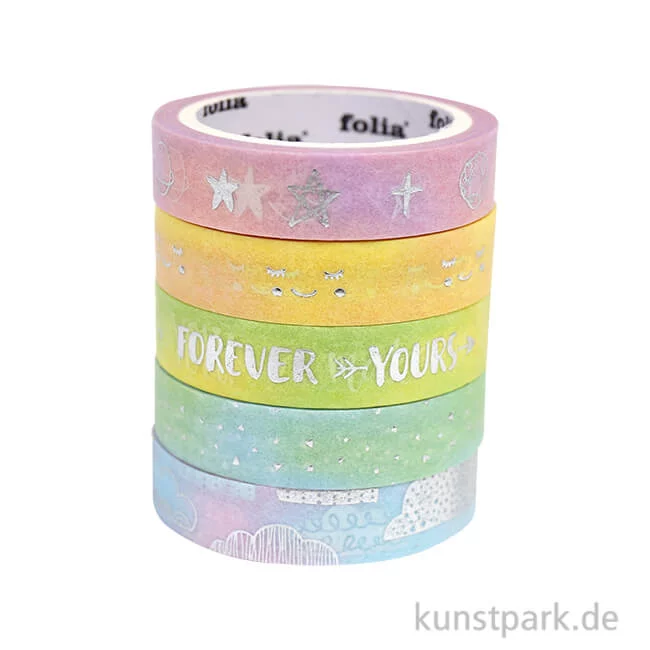 Artikelbild 1 des Artikels “Washi-Tape Hotfoil - RAINBOW, 10 mm, 5er Set, je 5 m “