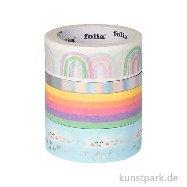 Artikelbild 1 des Artikels “Washi-Tape Hotfoil - Rainbow Clouds, 4er Set, je 10m “