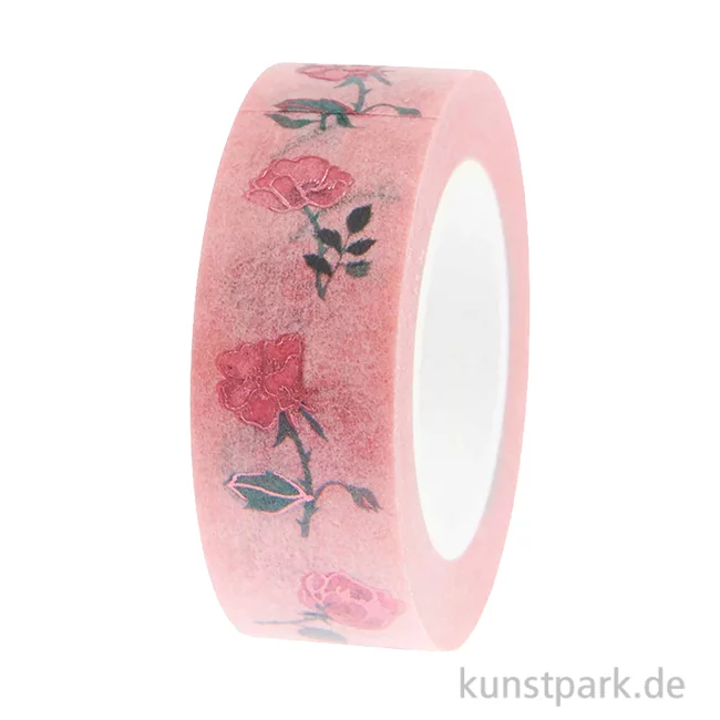 Artikelbild 1 des Artikels “Washi Tape Rosen, 15 mm, 10 m Rolle “