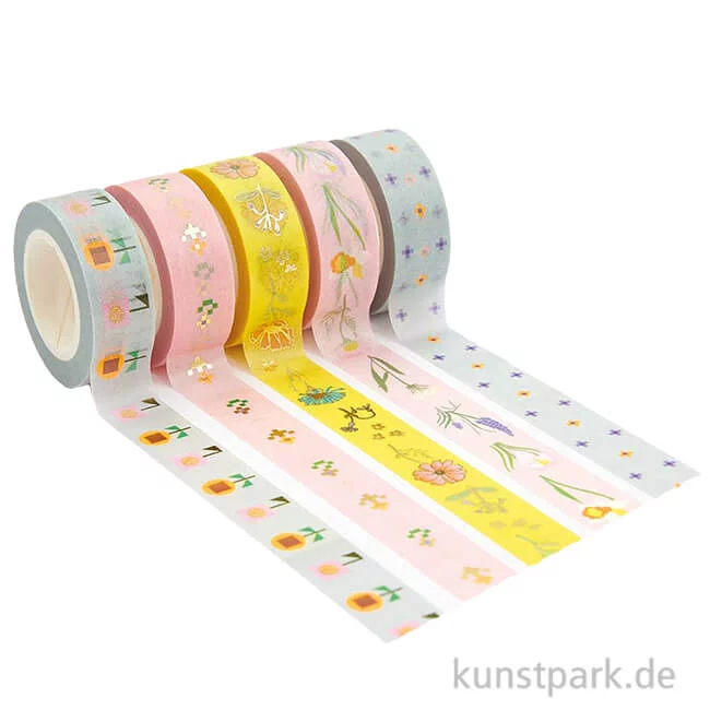 Artikelbild 1 des Artikels “Washi Tape Set - Futschikato, Floral, 5 Stück, je 10 m “