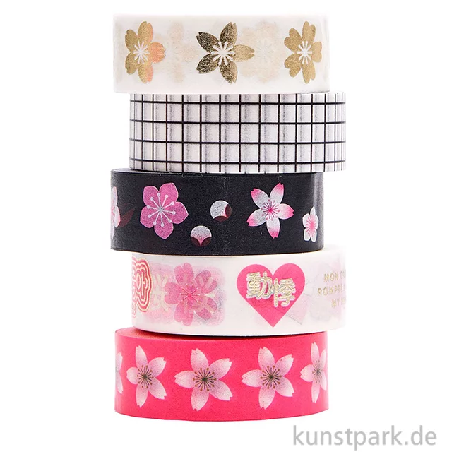 Artikelbild 1 des Artikels “Washi Tape Set - Sakura, Manga, 5 Stück, je 10m “