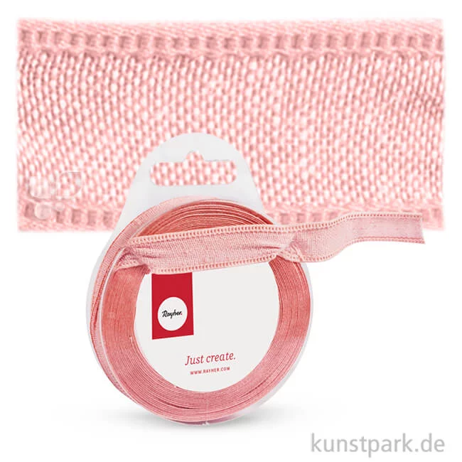 Artikelbild 1 des Artikels “Webband Uni mit Kante, 15 mm x 5 m Einzelfarbe | Lachsrosa“